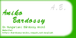aniko bardossy business card