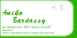 aniko bardossy business card